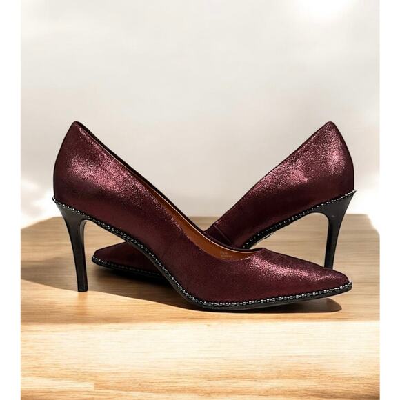 Coach G1226 Beadchain Glitter Suede Pump Size 8 - Picture 10 of 11